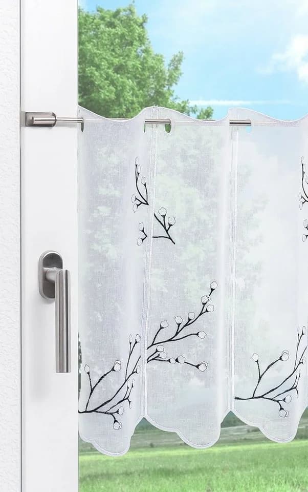 LYSEL® Scheibengardine Alisar Transparent mit Floralem Dekor - Bild 4