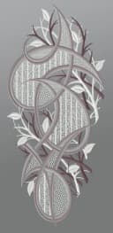Plauener Spitze® Fensterbild modernes Ornament grau/weiß/violett Bild 2