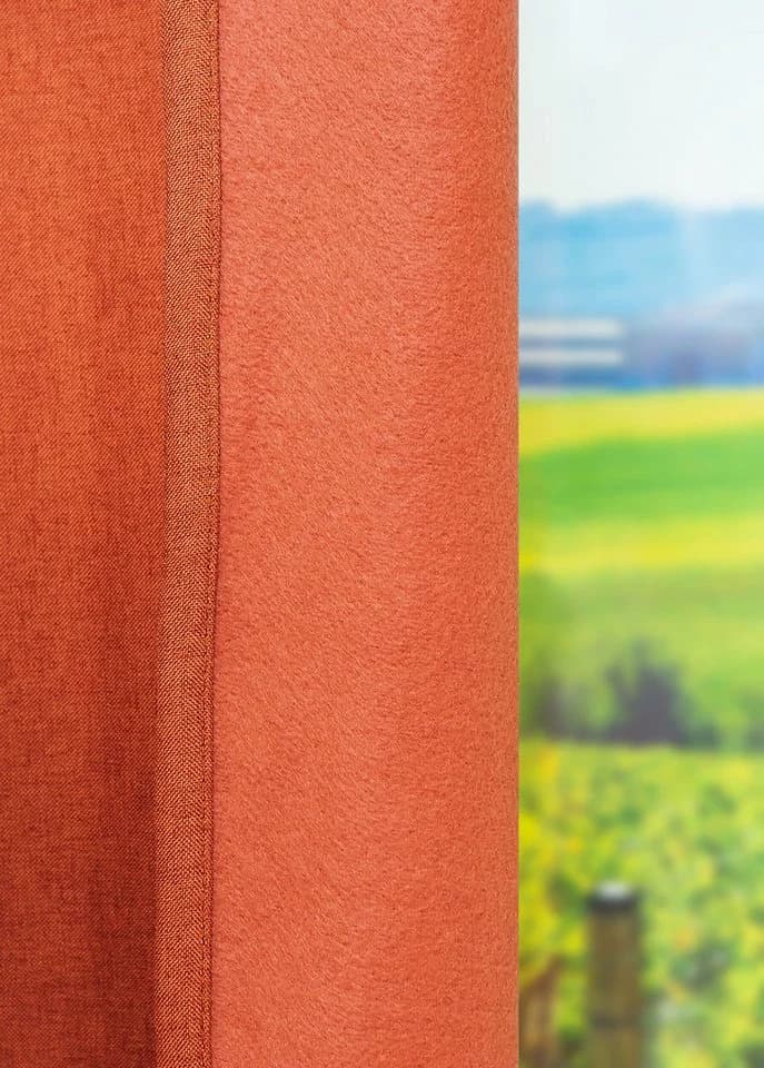 LYSEL® Verdunkelungsvorhang Zugbandschal Thermoka Braunorange - Bild 3