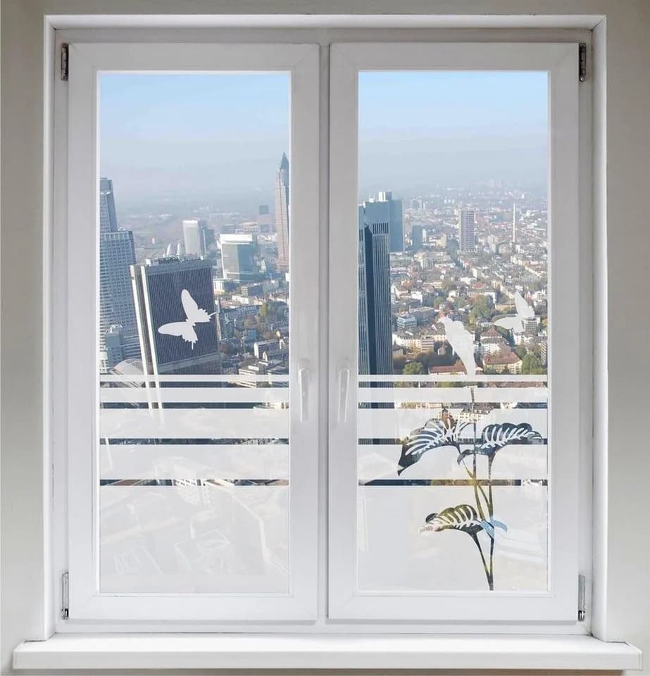 INDIGOS UG Fensterfolie G58 Silber Satiniert Sichtschutz Glasdekor - Bild 2