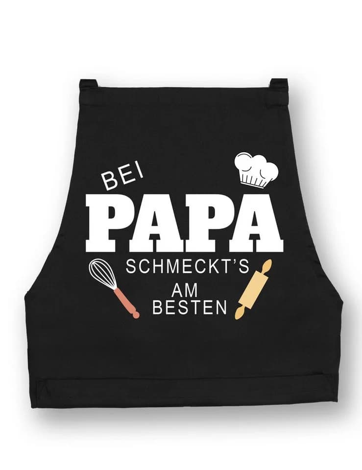 Youth Designz Grillschürze Herren Schürze Bei Papa Schmeckt es am besten Print Kochschürze - Bild 2