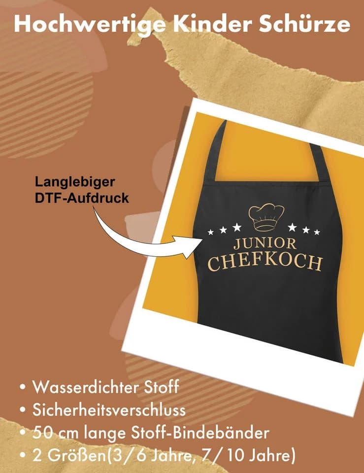 Youth Designz Kochschürze Junior Chefkoch Print Grillschürze - Bild 3