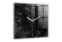 Tulup Wanduhr Modernes Glas Marmor Schwarz/Weiß Bild 2