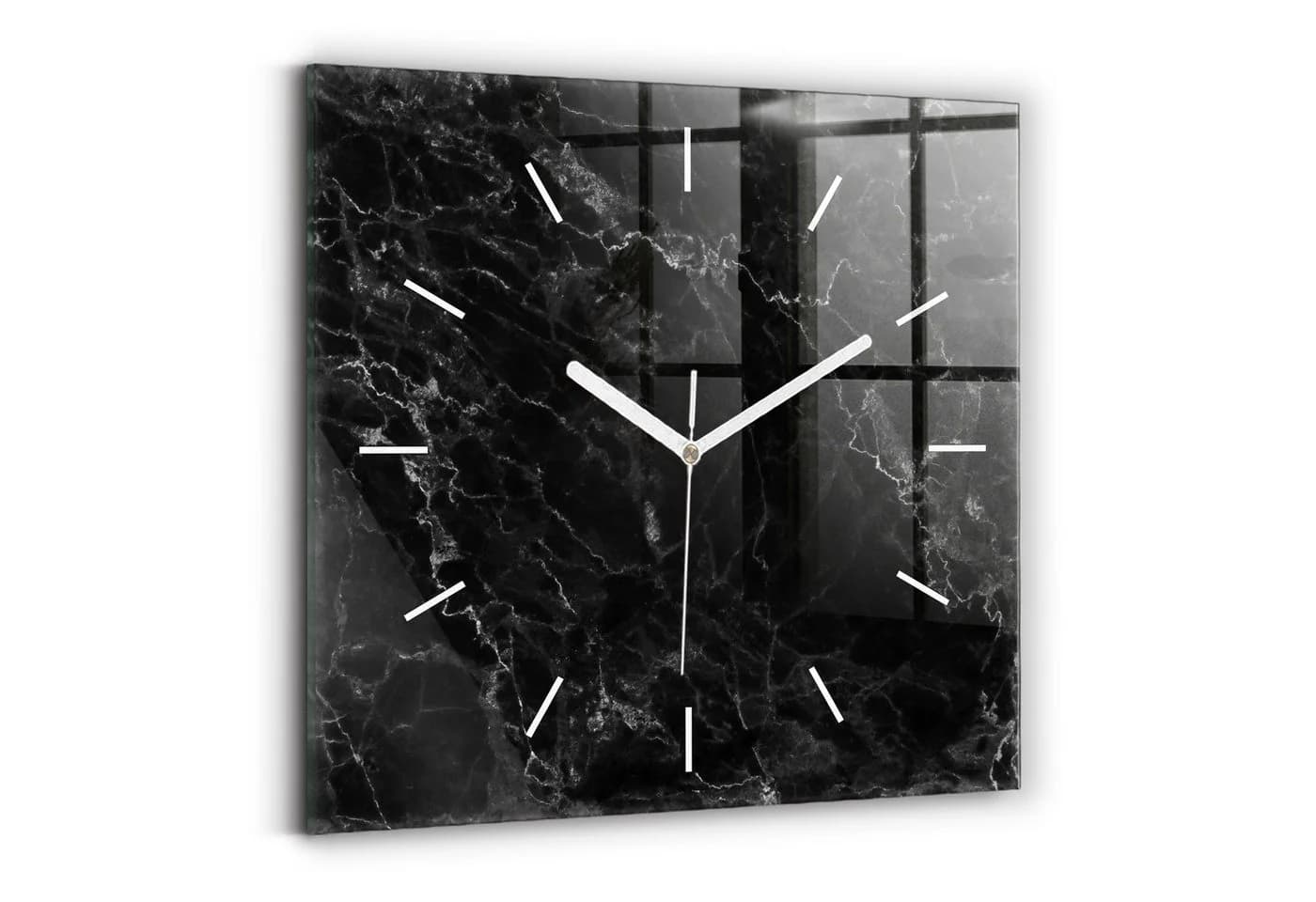 Tulup Wanduhr Modernes Glas Marmor Schwarz/Weiß - Bild 2
