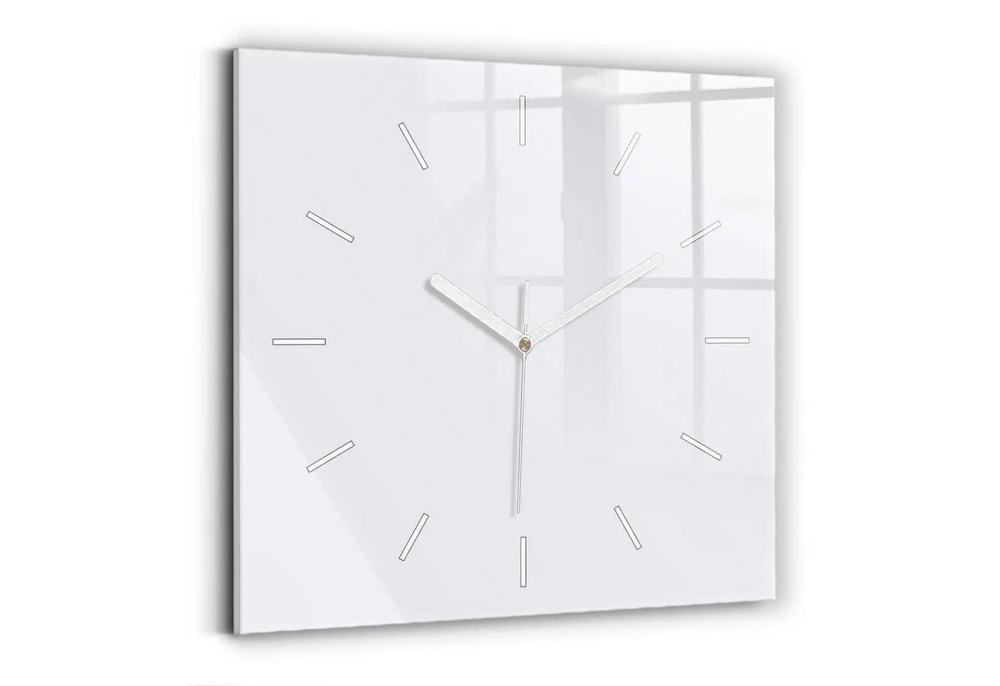Tulup Glaswanduhr Modern 30x30cm Gehärtetes Glas Weiß - Bild 2