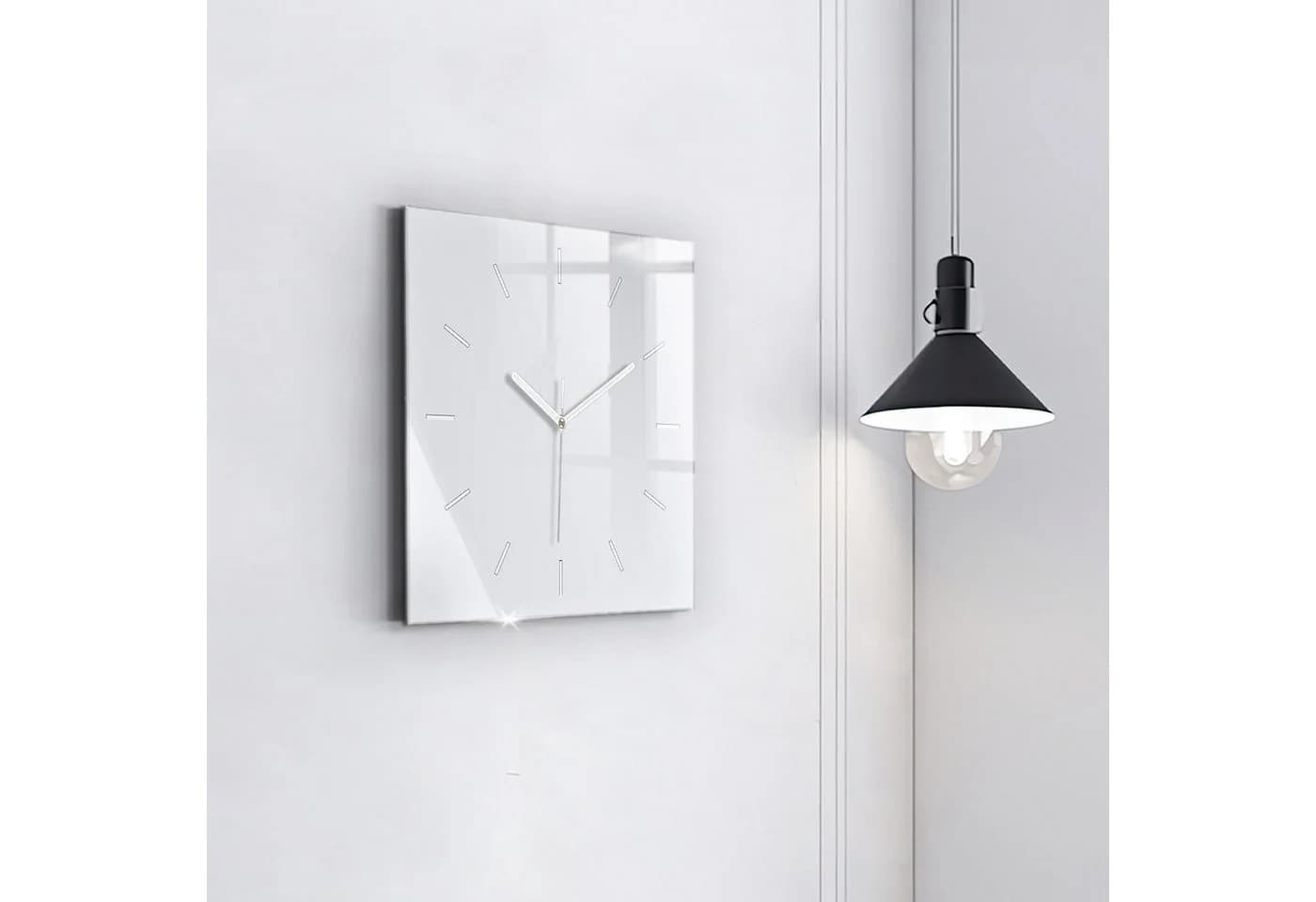 Tulup Glaswanduhr Modern 30x30cm Gehärtetes Glas Weiß - Bild 3