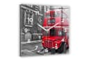 Tulup Glaswanduhr Roter Bus Motiv Modern Bild 2