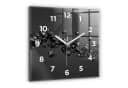 Tulup Wanduhr Modern Glas Rechteckig Schwarz Gehärtet Bild 2