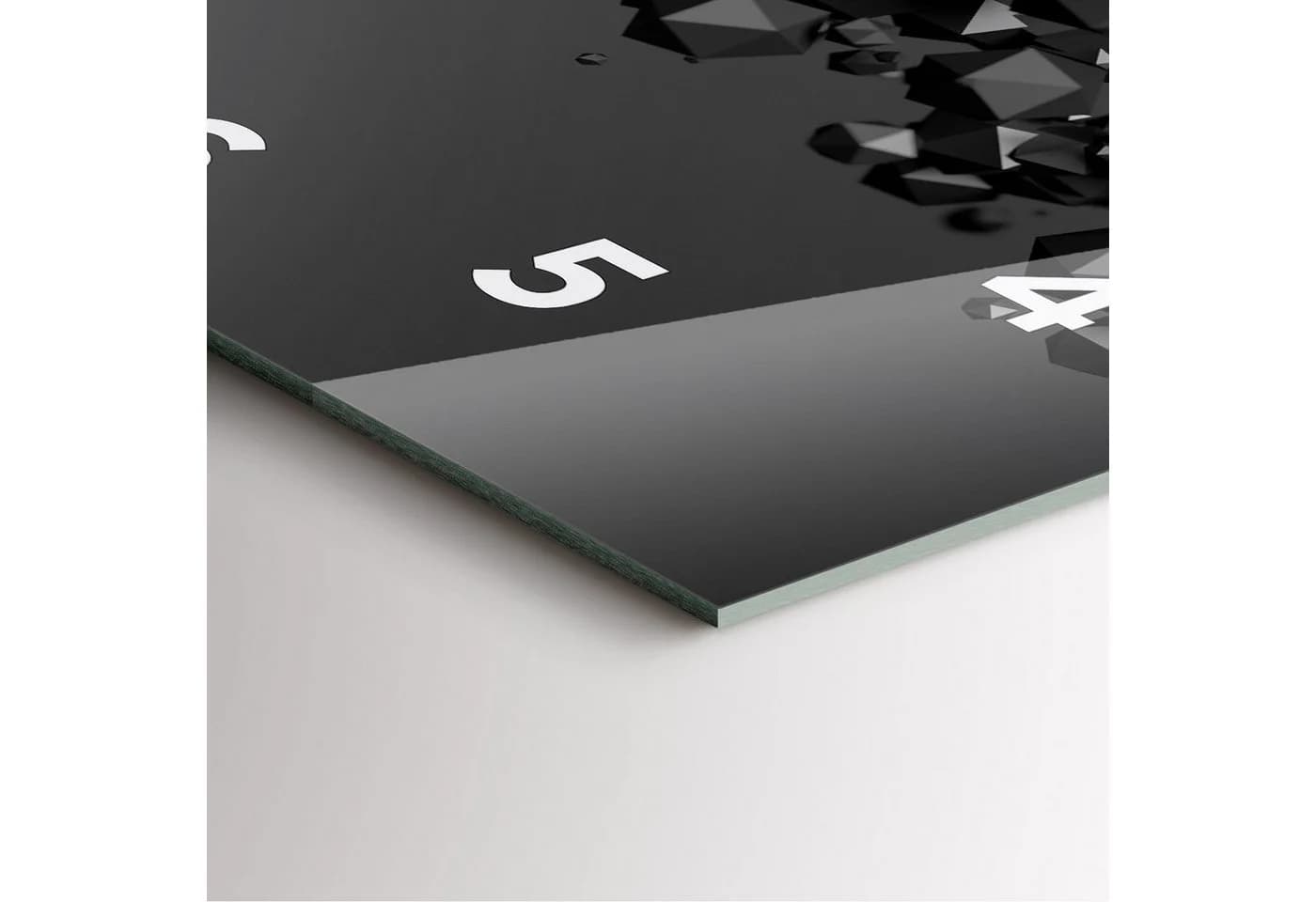 Tulup Wanduhr Modern Glas Rechteckig Schwarz Gehärtet - Bild 5