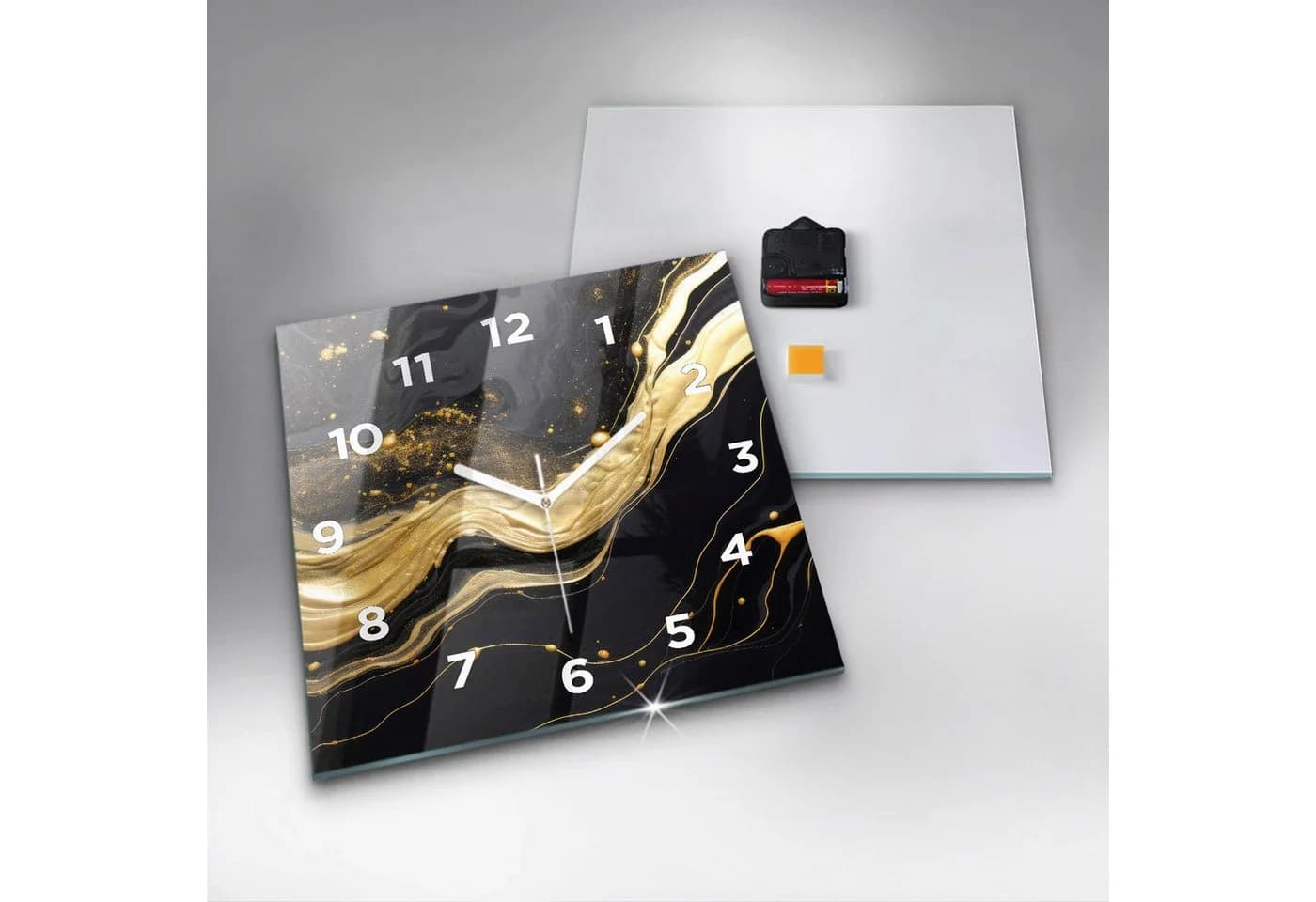 Tulup Wanduhr Glasmarmor Rechteckig Gehärtetes Glas Dekorative Wanduhr - Bild 4
