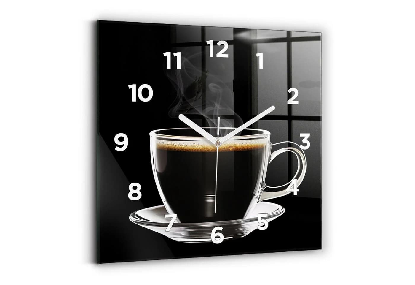Tulup Wanduhr Glasuhr Rechteckig Weiß Gehärtetes Glas - Bild 2
