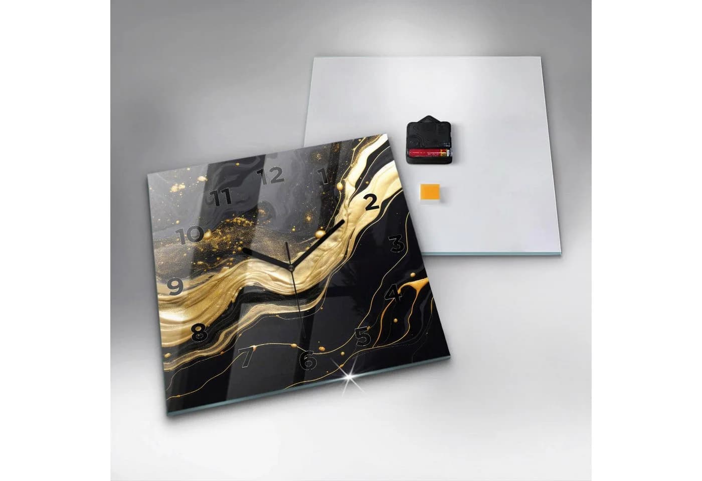 Tulup Wanduhr Glasmarmoruhr - Rechteckige Glasuhr - Bild 4