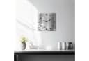 Tulup Wanduhr Glasuhr Silberne Abstraktion Rechteckig Bild 1
