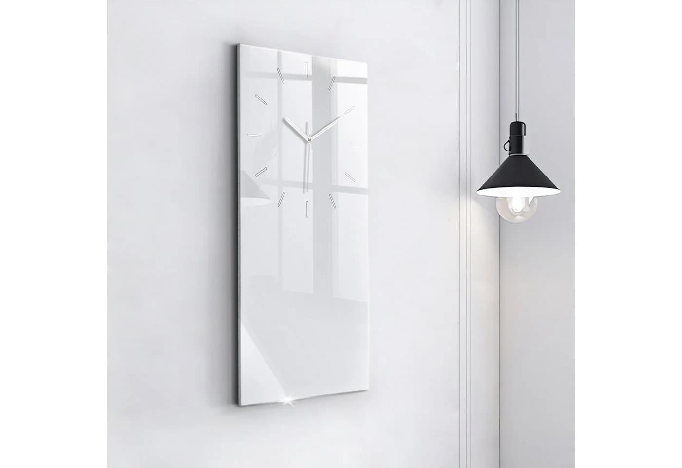 Tulup Rechteckige Wanduhr aus Gehärtetem Glas Weiß 30 x 60 cm - Bild 3