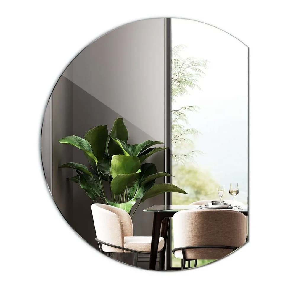 Tulup Badspiegel Halb-Rund Wanddeko Modern Glas Kosmetikspiegel - Bild 2