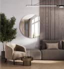 Tulup Badspiegel Halb-Rund Wanddeko Modern Glas Kosmetikspiegel Bild 3