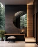Tulup Badspiegel Halb-Rund Wanddeko Modern Glas Kosmetikspiegel Bild 5