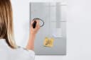 Tulup Memoboard aus Glas Notiztafel Hellgrau mit Magneten Bild 5