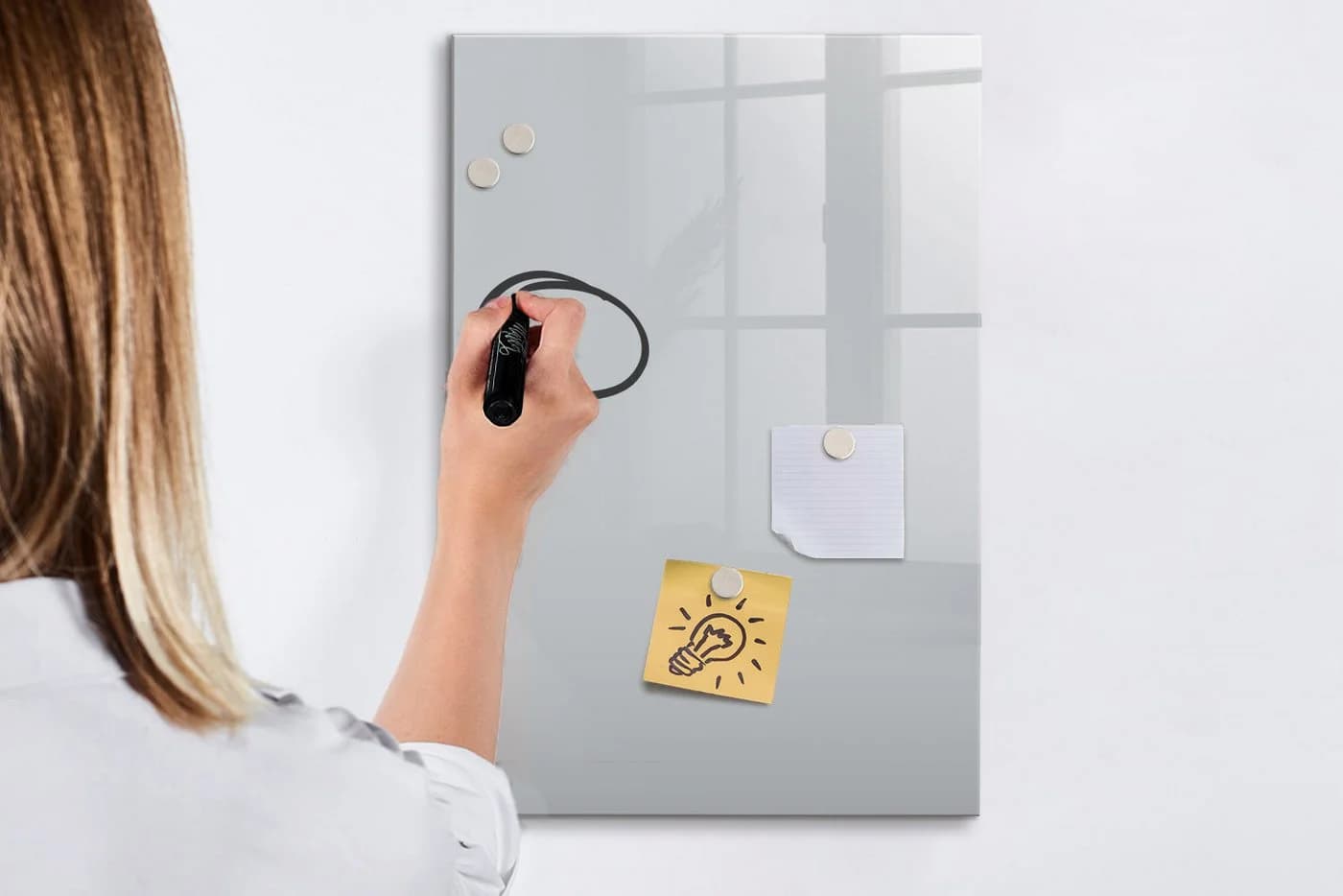 Tulup Memoboard aus Glas Notiztafel Hellgrau mit Magneten - Bild 5