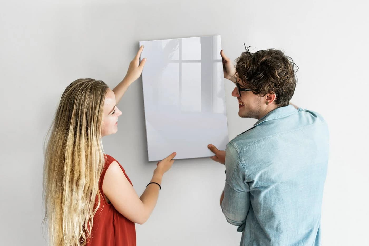 Tulup Magnettafel Memoboard aus Glas Weiß mit 5 Magneten, Marker und Schwamm - Bild 3