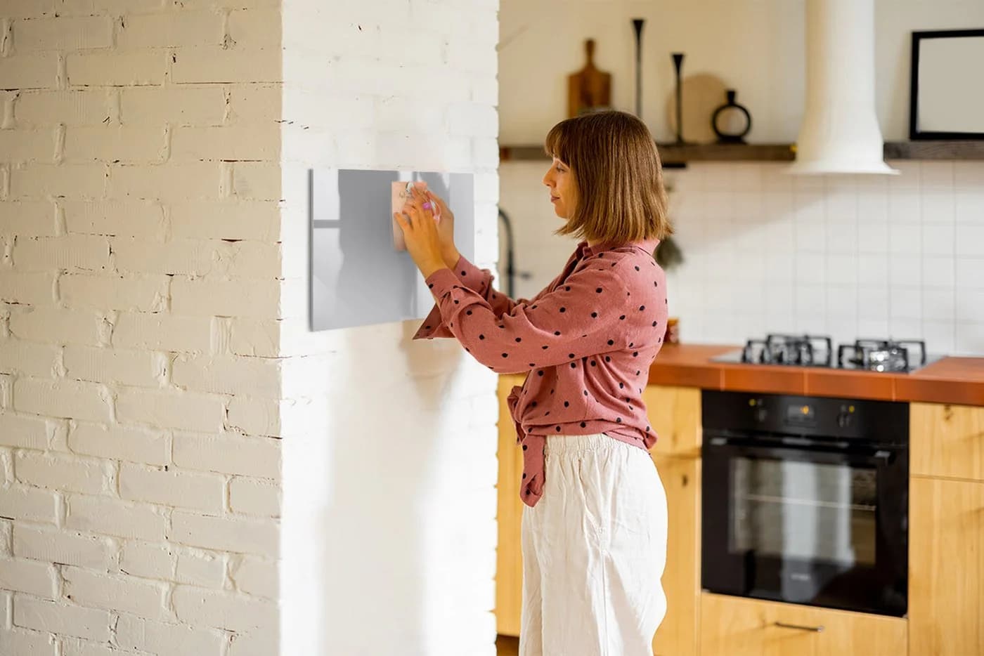 Tulup Magnettafel Notiztafel aus Gehärtetem Glas Grau