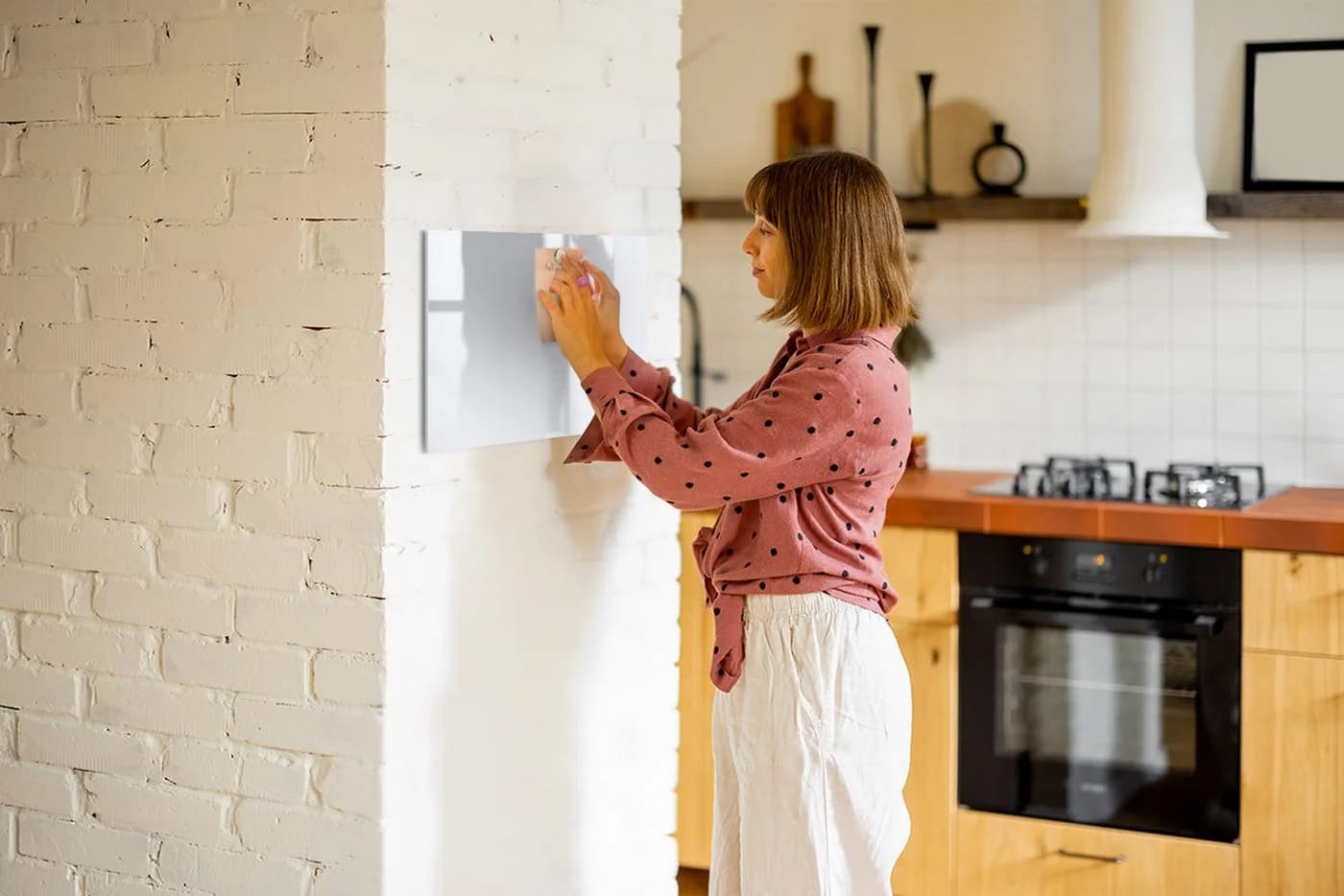 Tulup Magnettafel Notiztafel Gehärtetes Glas Weiß 5 Magnete