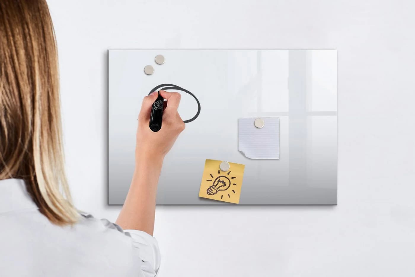 Tulup Magnettafel Notiztafel Gehärtetes Glas Weiß 5 Magnete - Bild 5