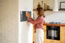 Tulup Magnettafel Glas-Notiztafel Grau mit Magneten Bild 1
