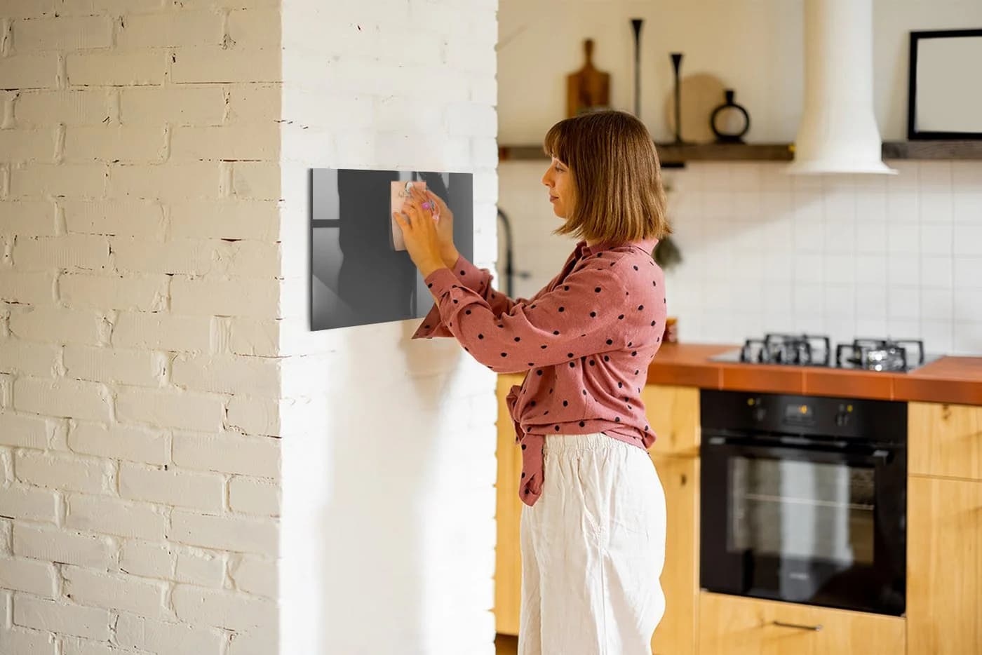 Tulup Magnettafel Glas-Notiztafel Grau mit Magneten
