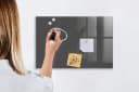 Tulup Magnettafel Glas-Notiztafel Grau mit Magneten Bild 5