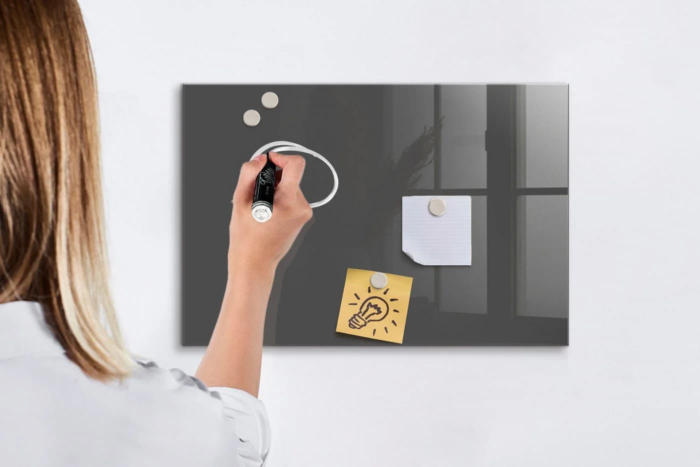 Tulup Magnettafel Glas-Notiztafel Grau mit Magneten - Bild 5