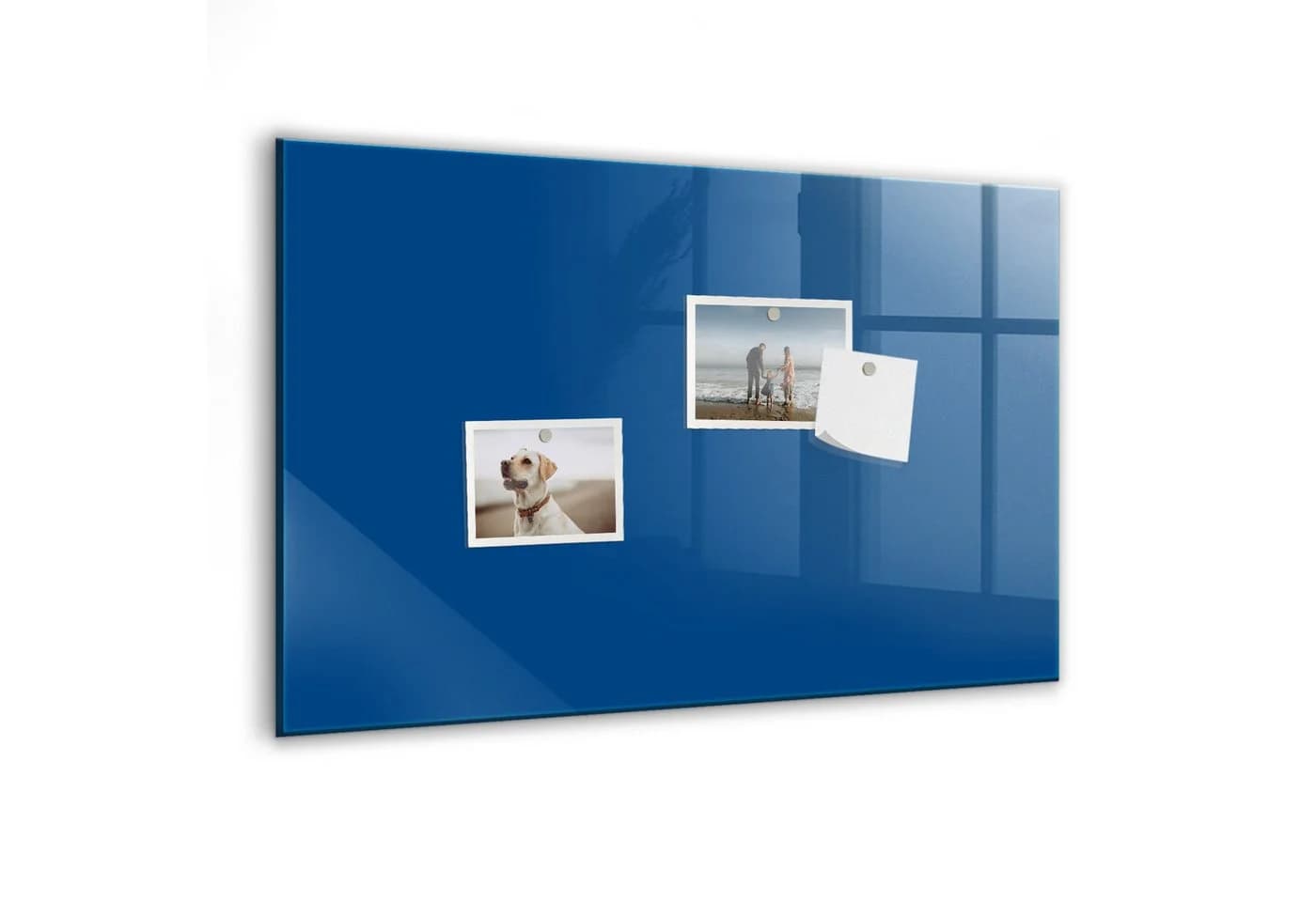 Tulup Glas-Notiztafel Memoboard Blau mit Magneten und Marker - Bild 2