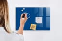 Tulup Glas-Notiztafel Memoboard Blau mit Magneten und Marker Bild 5