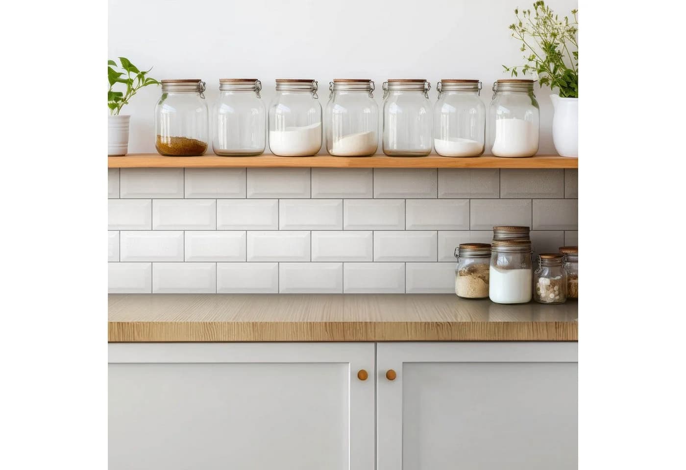 Tulup Selbstklebende Vinylfliesen 9 Stück Moderne Ziegel 30x30cm