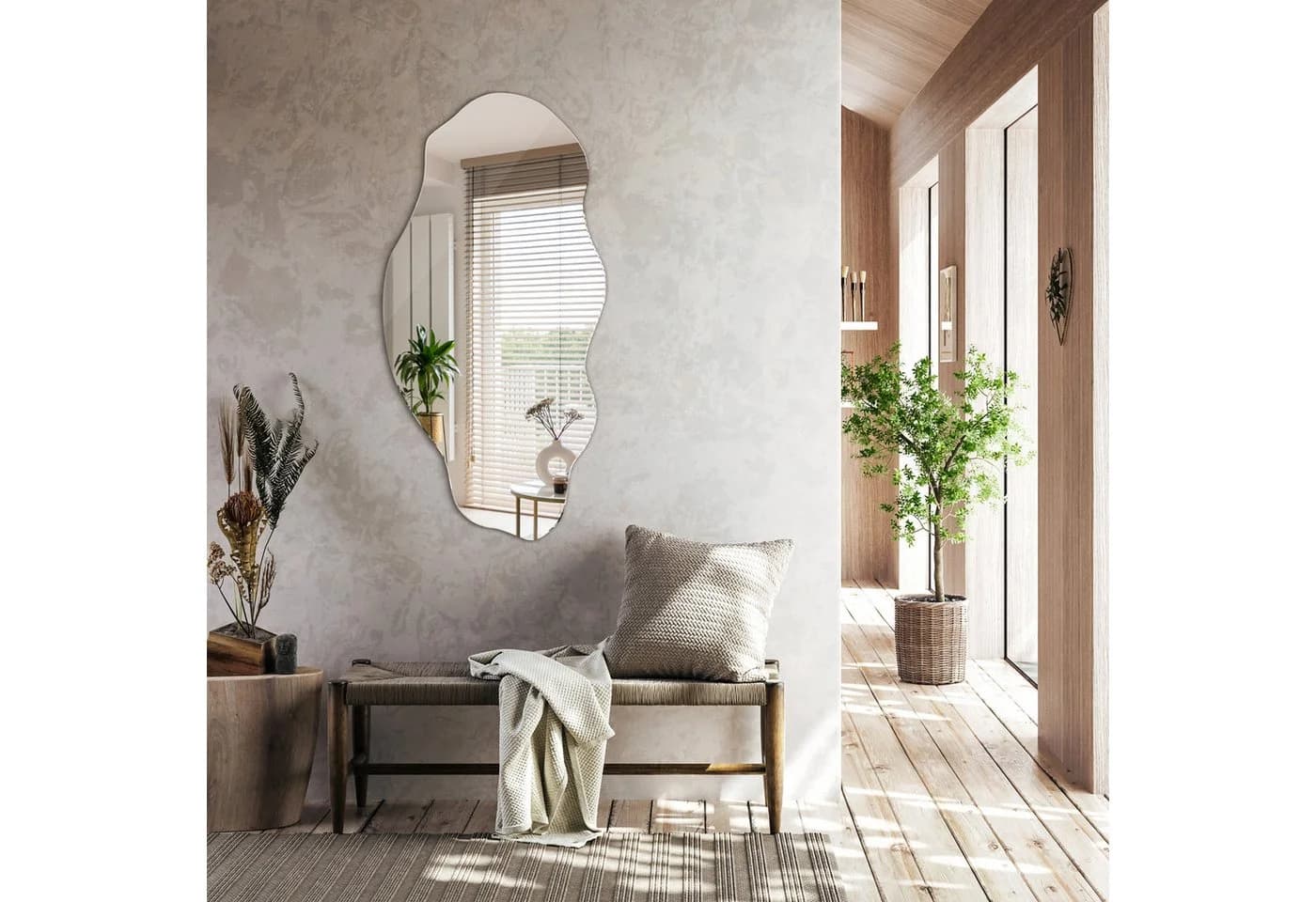Tulup Dekospiegel Unregelmäßige Form Modern Glas Wandspiegel