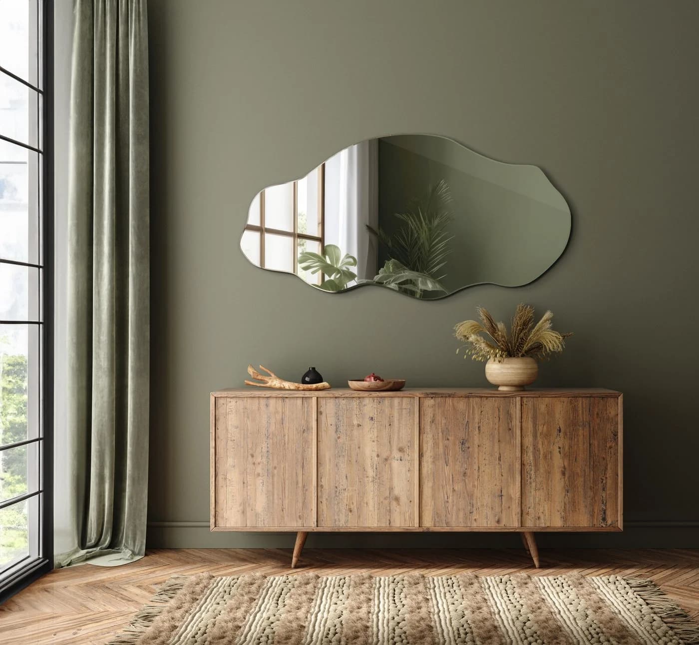Tulup Dekospiegel Unregelmäßige Form Modern Glas Wandspiegel - Bild 4