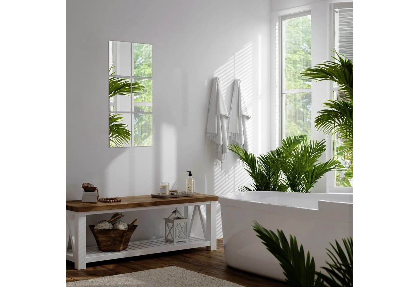 Tulup Spiegelfliesen Selbstklebend 6er Set Modern Glamour - Bild 5