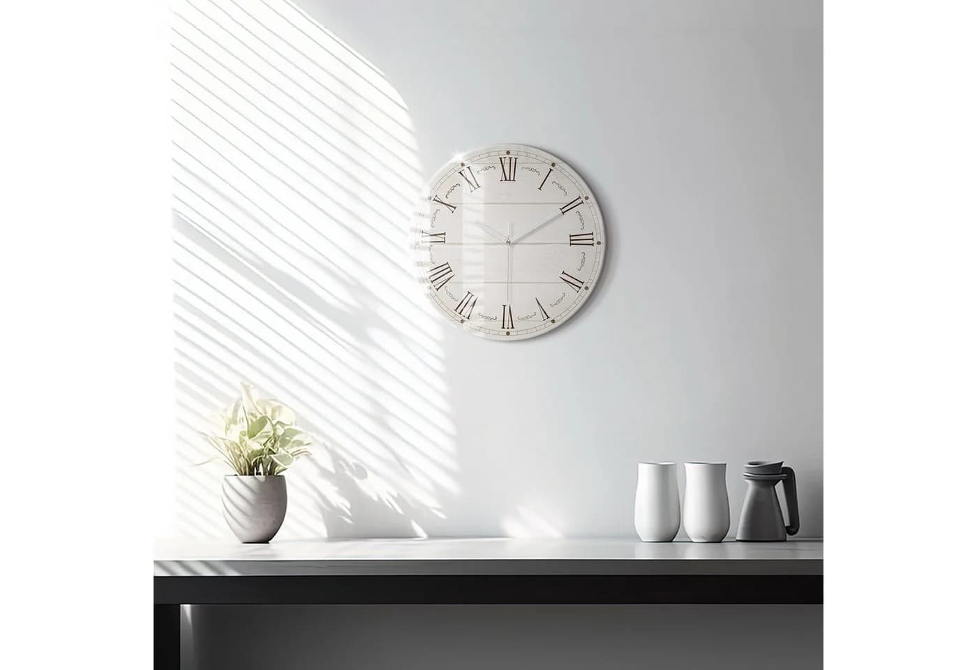 Tulup Wanduhr Glas Römische Ziffern