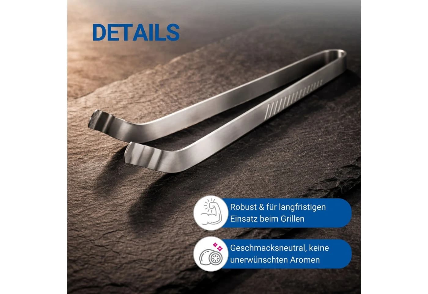 elasto Grillzange aus Edelstahl 35 cm BBQ Grillzubehör
