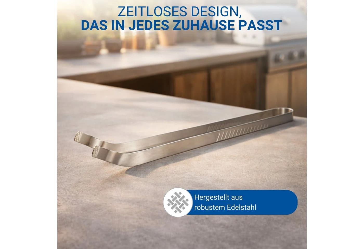 elasto Grillzange aus Edelstahl 35 cm BBQ Grillzubehör - Bild 4