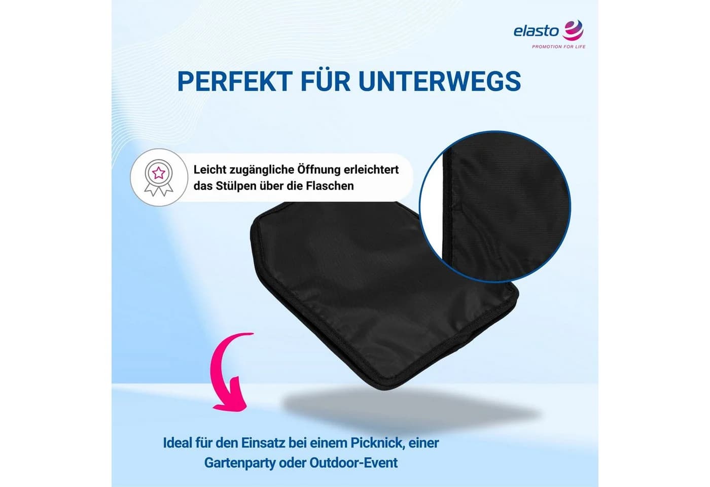 elasto Kühlmanschette STYLE 2er Set Flaschenkühler Schwarz - Bild 4