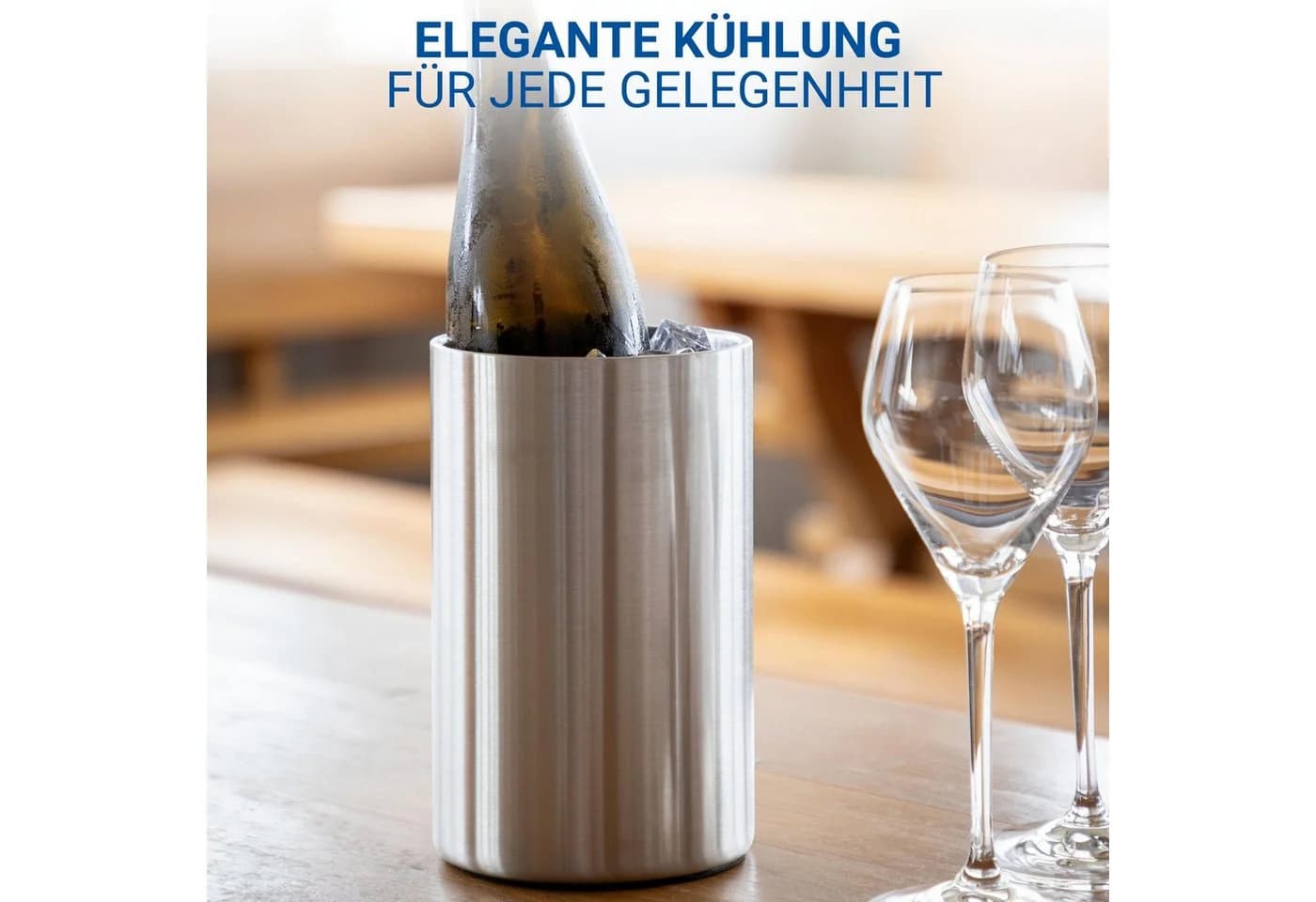 elasto Flaschenkühler Edelstahl Chill Kühltasche für Wein & Sekt - Bild 5