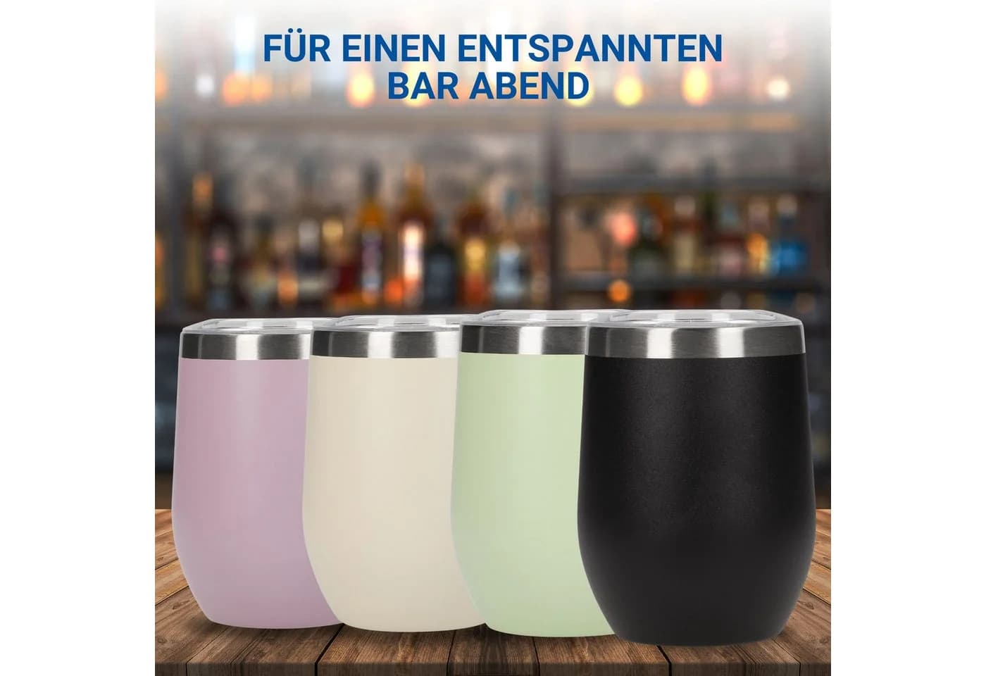 elasto Weinbecher Vinova 350 ml Edelstahl Lila mit Strohhalm - Bild 5