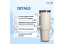 elasto Trinkbecher Edelstahl 1,2l mit Deckel & Strohhalm beige Bild 1