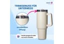 elasto Trinkbecher Edelstahl 1,2l mit Deckel & Strohhalm beige Bild 3