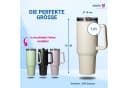 elasto Trinkbecher Edelstahl 1,2l mit Deckel & Strohhalm beige Bild 4