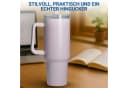 elasto Trinkbecher Edelstahl 1,2L mit Deckel & Strohhalm Violett Bild 5