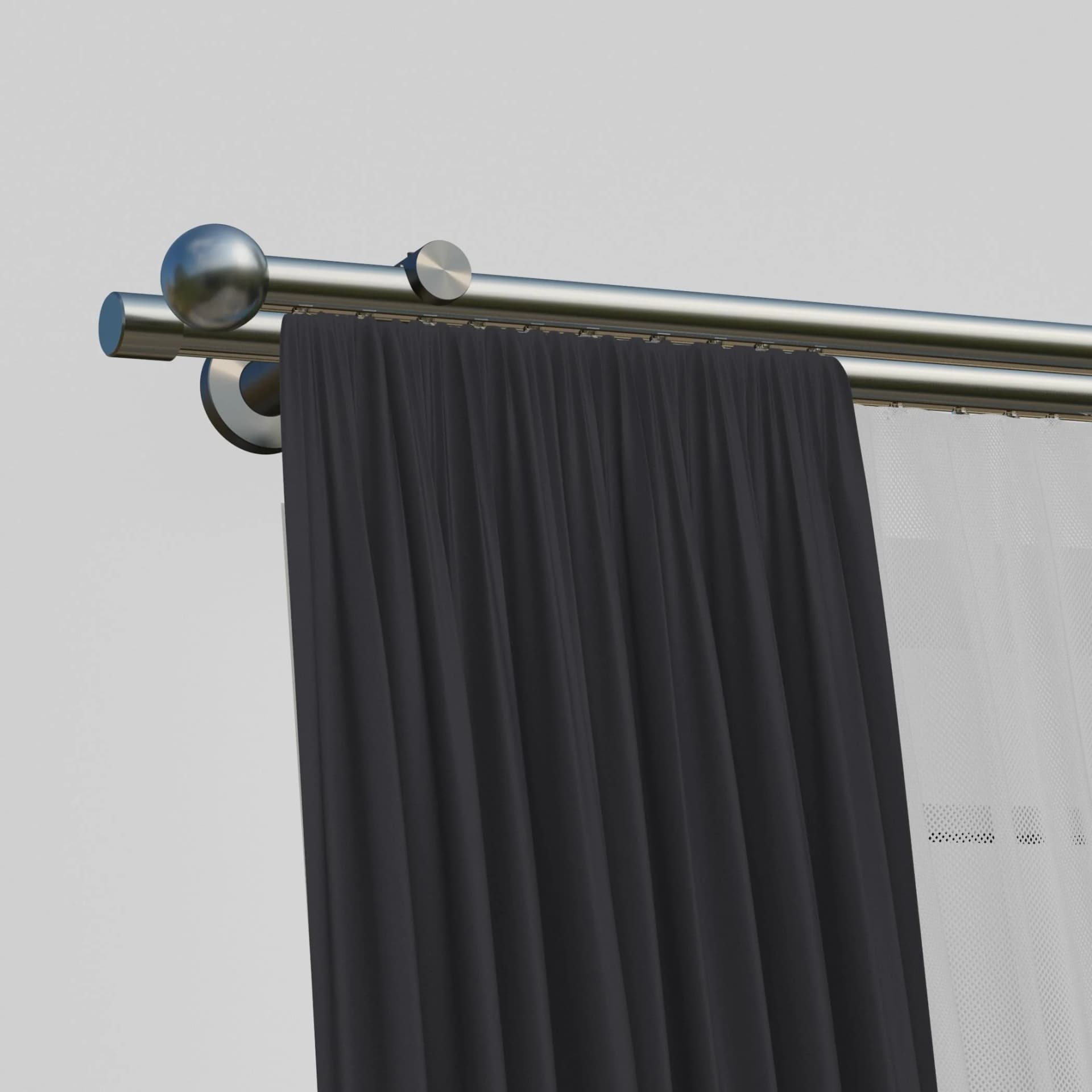 INDEKO Gardinenstange Colombes Silber Aluminium Komplettset