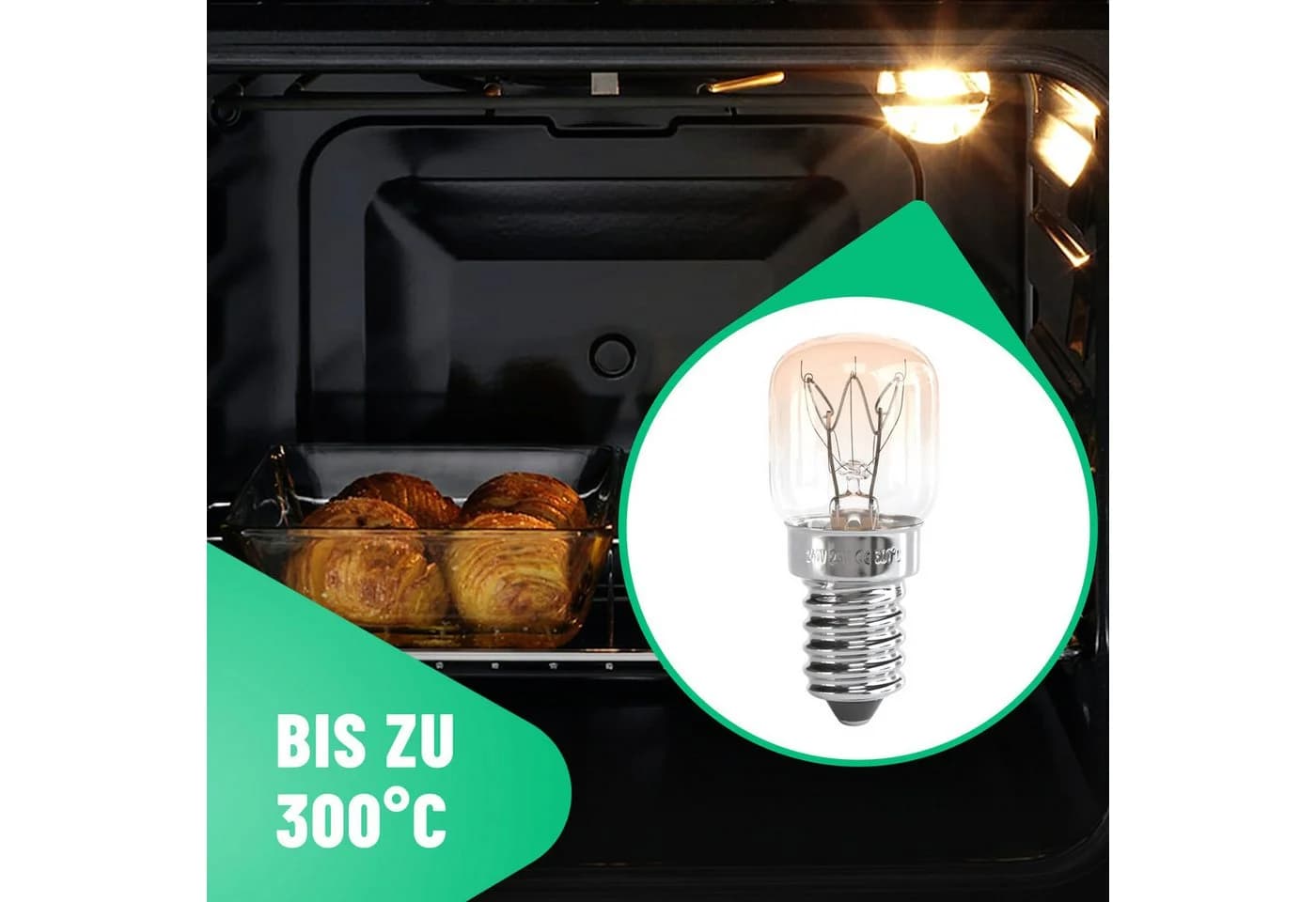 greate. Backofenlampe E14 25W hitzebeständig 4er Pack