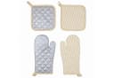 kamelshopping Topflappen 4-tlg. Set Beige Ofenhandschuhe Baumwolle Bild 2